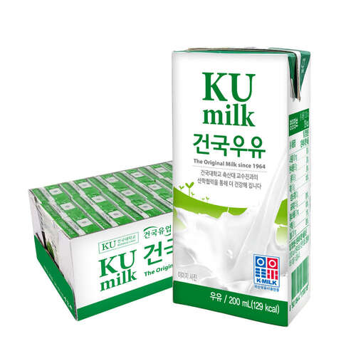 [건국우유] 멸균우유 200ml x24팩